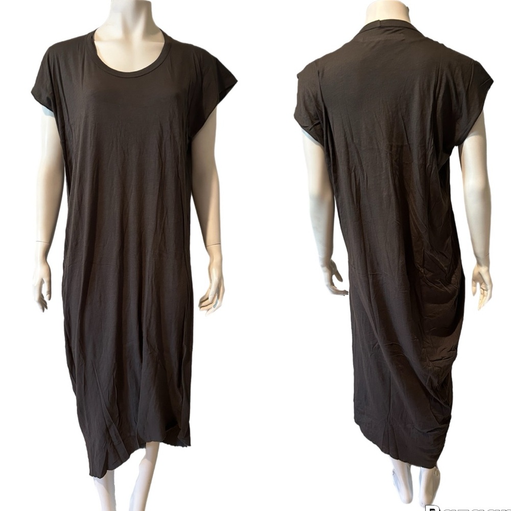 Enza Costa Double Layer Asymmetrical Hemline Midi Dress